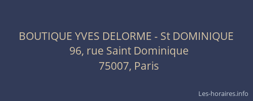 BOUTIQUE YVES DELORME - St DOMINIQUE
