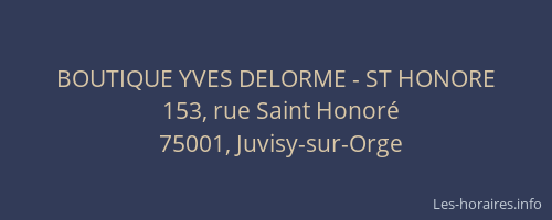 BOUTIQUE YVES DELORME - ST HONORE
