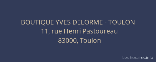 BOUTIQUE YVES DELORME - TOULON