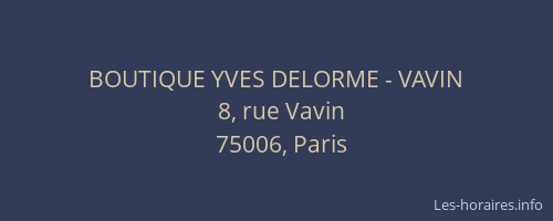 BOUTIQUE YVES DELORME - VAVIN