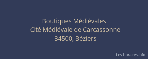 Boutiques Médiévales