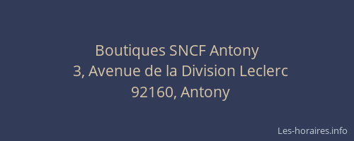 Boutiques SNCF Antony