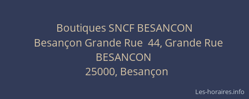 Boutiques SNCF BESANCON