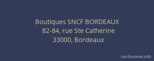 Boutiques SNCF BORDEAUX