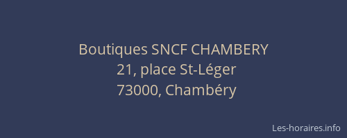 Boutiques SNCF CHAMBERY