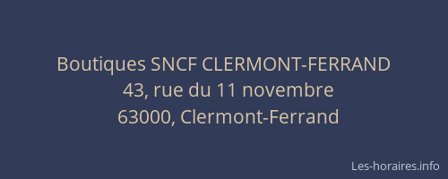 Boutiques SNCF CLERMONT-FERRAND