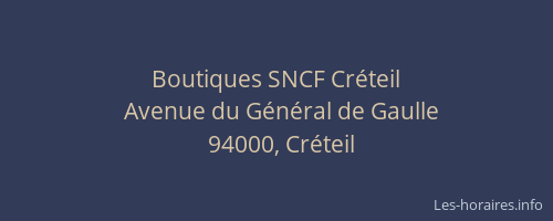 Boutiques SNCF Créteil