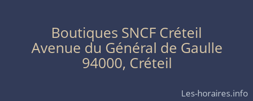 Boutiques SNCF Créteil