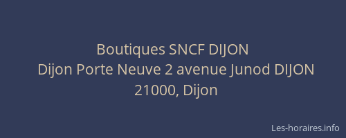 Boutiques SNCF DIJON