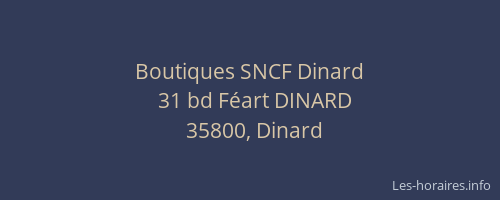 Boutiques SNCF Dinard