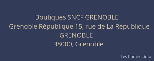 Boutiques SNCF GRENOBLE