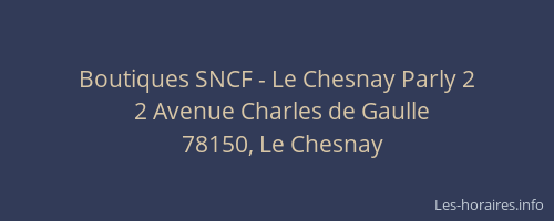 Boutiques SNCF - Le Chesnay Parly 2