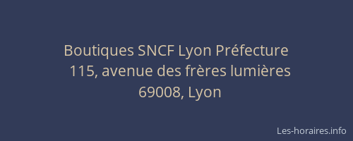 Boutiques SNCF Lyon Préfecture