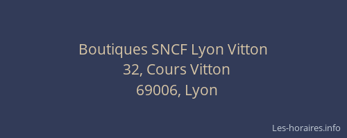 Boutiques SNCF Lyon Vitton