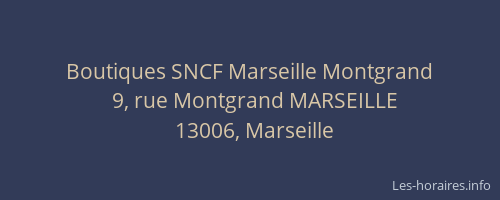 Boutiques SNCF Marseille Montgrand