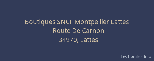 Boutiques SNCF Montpellier Lattes