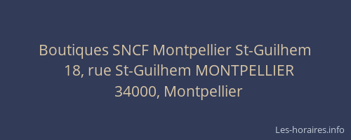 Boutiques SNCF Montpellier St-Guilhem