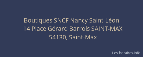 Boutiques SNCF Nancy Saint-Léon