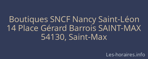 Boutiques SNCF Nancy Saint-Léon
