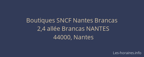 Boutiques SNCF Nantes Brancas