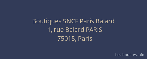 Boutiques SNCF Paris Balard