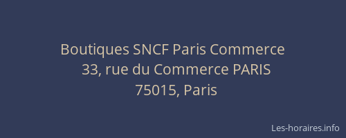 Boutiques SNCF Paris Commerce