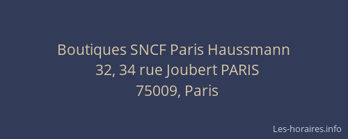 Boutiques SNCF Paris Haussmann