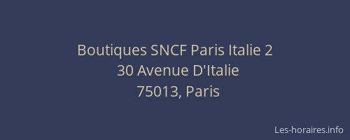 Boutiques SNCF Paris Italie 2
