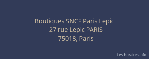Boutiques SNCF Paris Lepic
