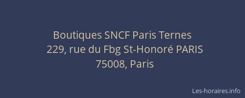 Boutiques SNCF Paris Ternes