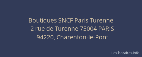 Boutiques SNCF Paris Turenne