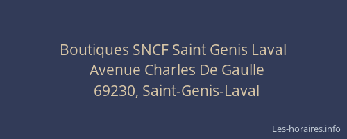 Boutiques SNCF Saint Genis Laval