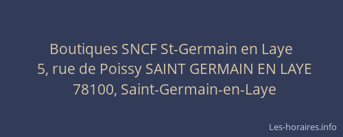 Boutiques SNCF St-Germain en Laye