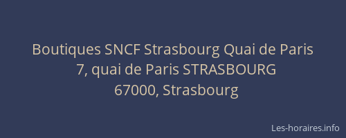 Boutiques SNCF Strasbourg Quai de Paris