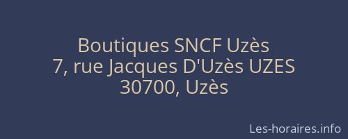 Boutiques SNCF Uzès