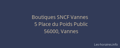 Boutiques SNCF Vannes