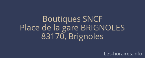 Boutiques SNCF