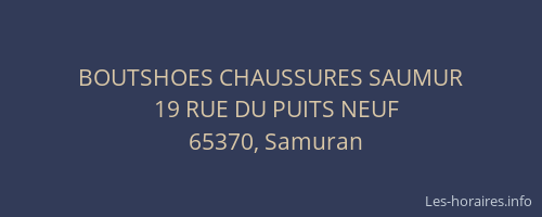 BOUTSHOES CHAUSSURES SAUMUR