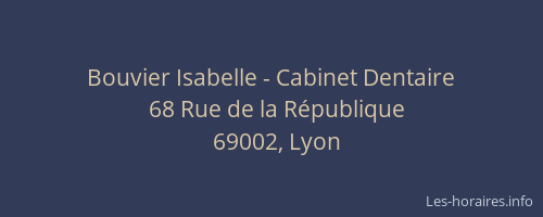 Bouvier Isabelle - Cabinet Dentaire