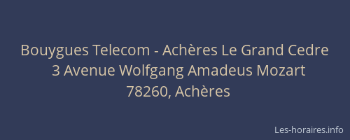 Bouygues Telecom - Achères Le Grand Cedre