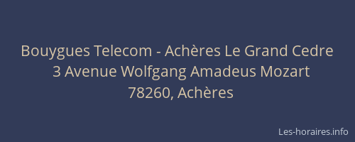 Bouygues Telecom - Ach&egrave;res Le Grand Cedre
