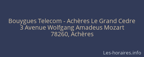 Bouygues Telecom - Achères Le Grand Cedre