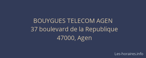 BOUYGUES TELECOM AGEN