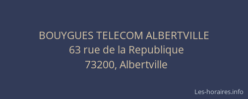 BOUYGUES TELECOM ALBERTVILLE