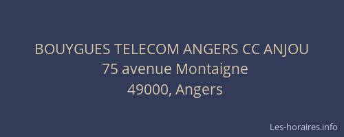 BOUYGUES TELECOM ANGERS CC ANJOU