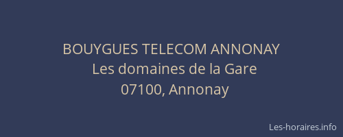 BOUYGUES TELECOM ANNONAY