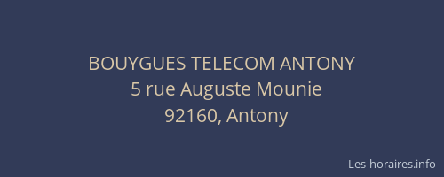 BOUYGUES TELECOM ANTONY