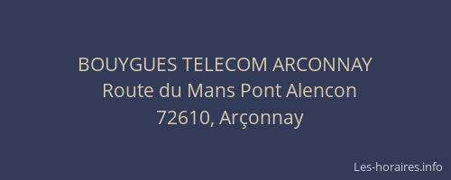 BOUYGUES TELECOM ARCONNAY