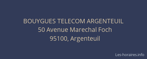 BOUYGUES TELECOM ARGENTEUIL