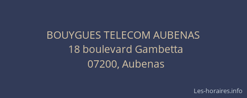 BOUYGUES TELECOM AUBENAS